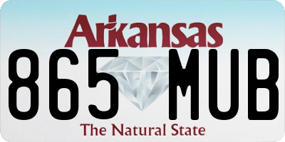 AR license plate 865MUB