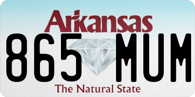 AR license plate 865MUM