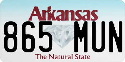 AR license plate 865MUN
