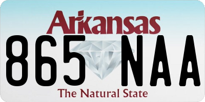 AR license plate 865NAA