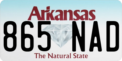 AR license plate 865NAD