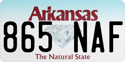 AR license plate 865NAF