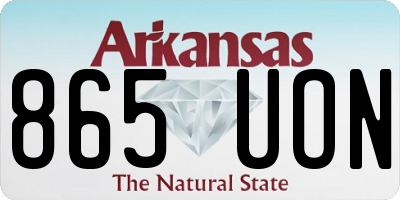 AR license plate 865UON