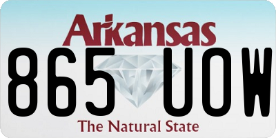 AR license plate 865UOW