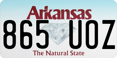 AR license plate 865UOZ