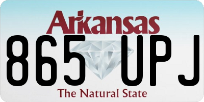 AR license plate 865UPJ