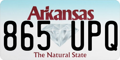 AR license plate 865UPQ