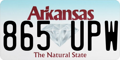 AR license plate 865UPW