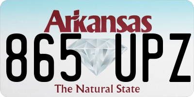 AR license plate 865UPZ