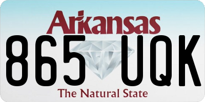 AR license plate 865UQK