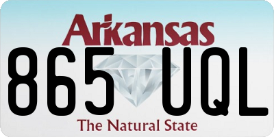 AR license plate 865UQL