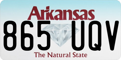 AR license plate 865UQV