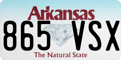 AR license plate 865VSX