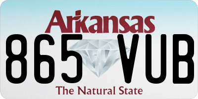 AR license plate 865VUB