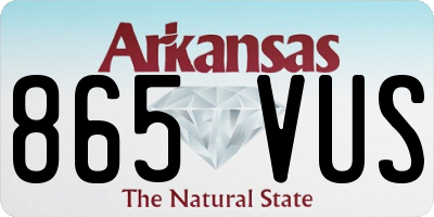 AR license plate 865VUS