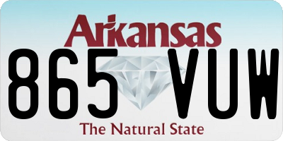 AR license plate 865VUW