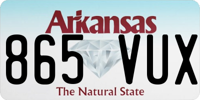 AR license plate 865VUX