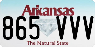 AR license plate 865VVV