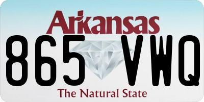 AR license plate 865VWQ