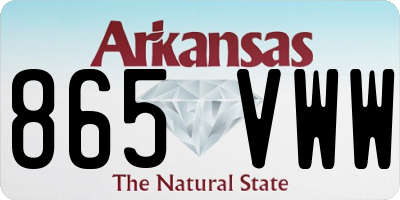 AR license plate 865VWW