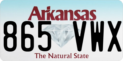 AR license plate 865VWX