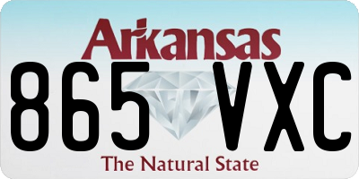AR license plate 865VXC