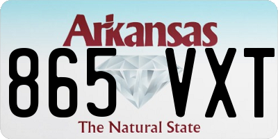 AR license plate 865VXT