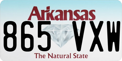AR license plate 865VXW