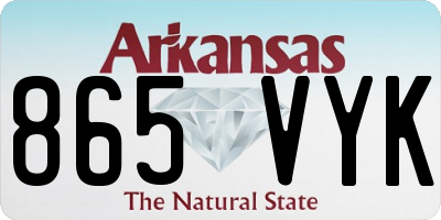 AR license plate 865VYK