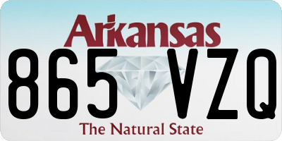 AR license plate 865VZQ