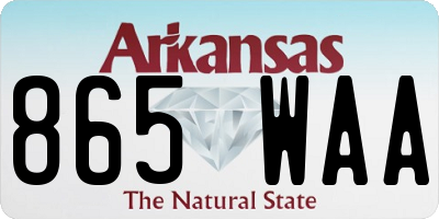 AR license plate 865WAA