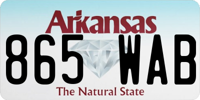 AR license plate 865WAB