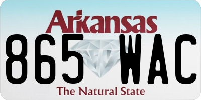 AR license plate 865WAC