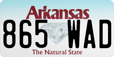 AR license plate 865WAD