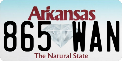 AR license plate 865WAN