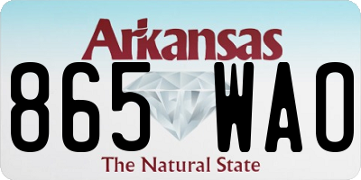 AR license plate 865WAO