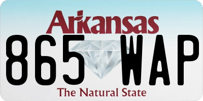 AR license plate 865WAP