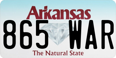AR license plate 865WAR