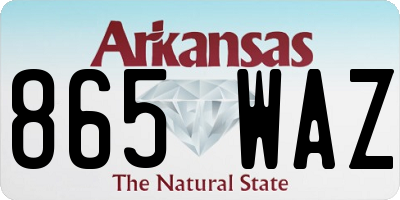 AR license plate 865WAZ