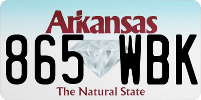 AR license plate 865WBK