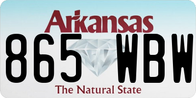 AR license plate 865WBW