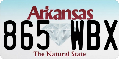 AR license plate 865WBX