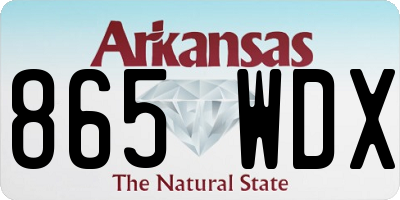 AR license plate 865WDX