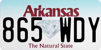 AR license plate 865WDY