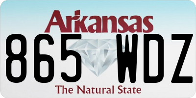 AR license plate 865WDZ