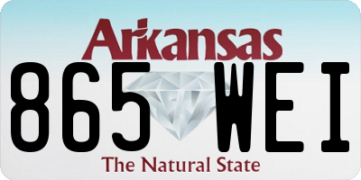 AR license plate 865WEI