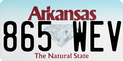 AR license plate 865WEV