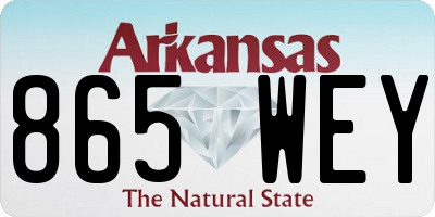 AR license plate 865WEY