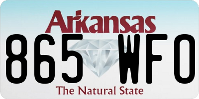 AR license plate 865WFO