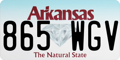 AR license plate 865WGV